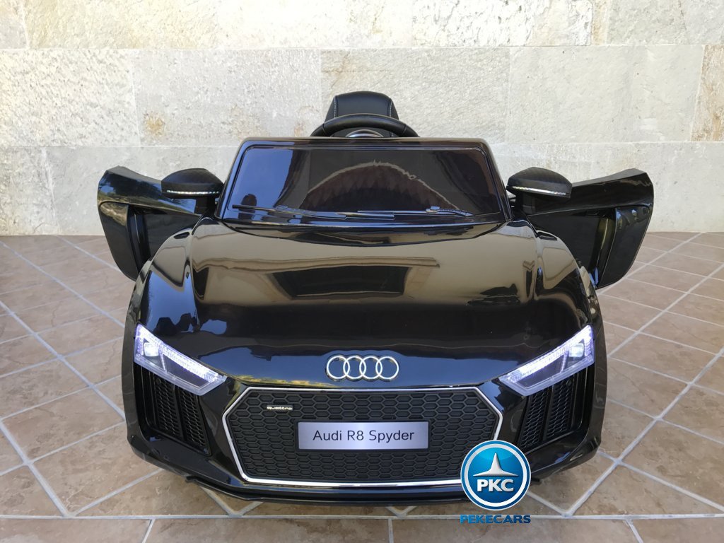 Coche electrico para niños Audi R8 Spyder Negro con apertura de puertas