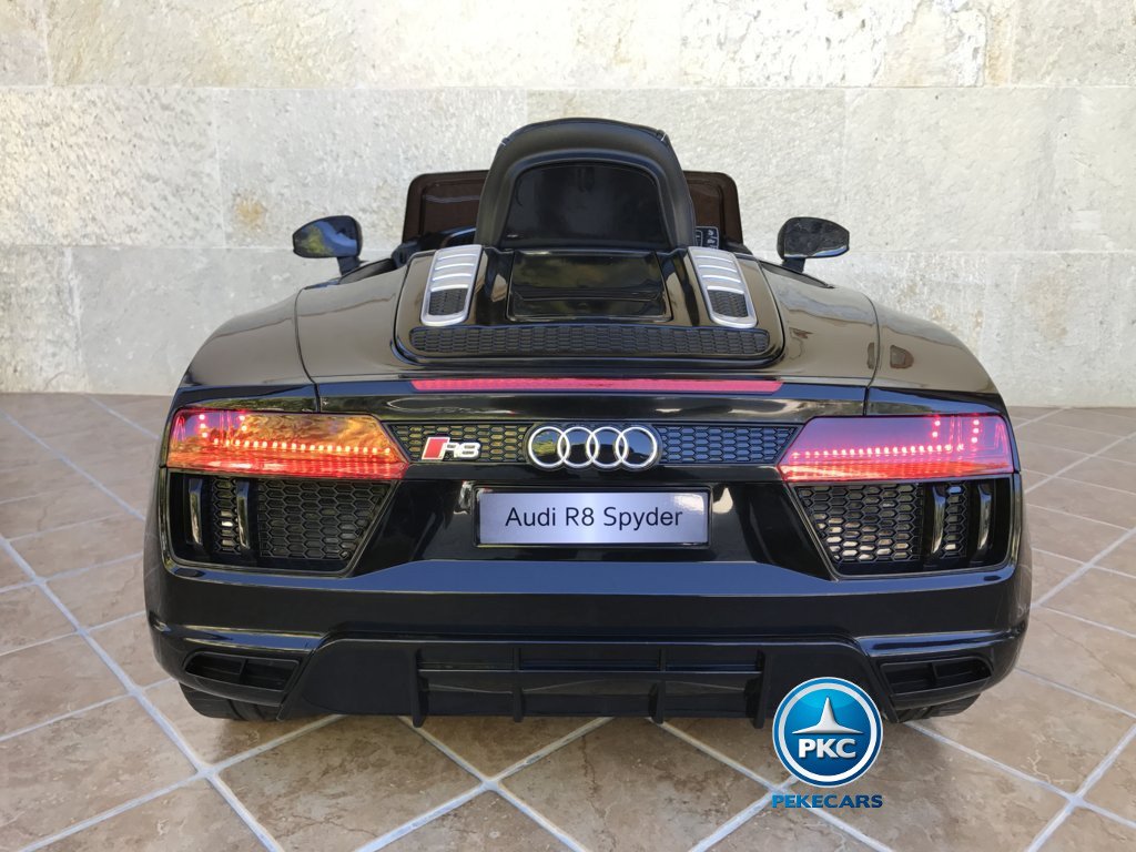 Coche electrico para niños Audi R8 Spyder Negro vista trasera