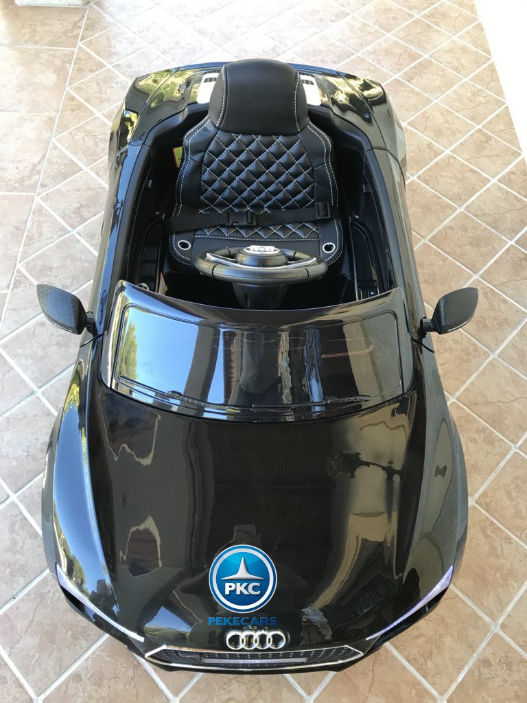 Coche electrico infantil Audi R8 Spyder Negro visto desde arriba