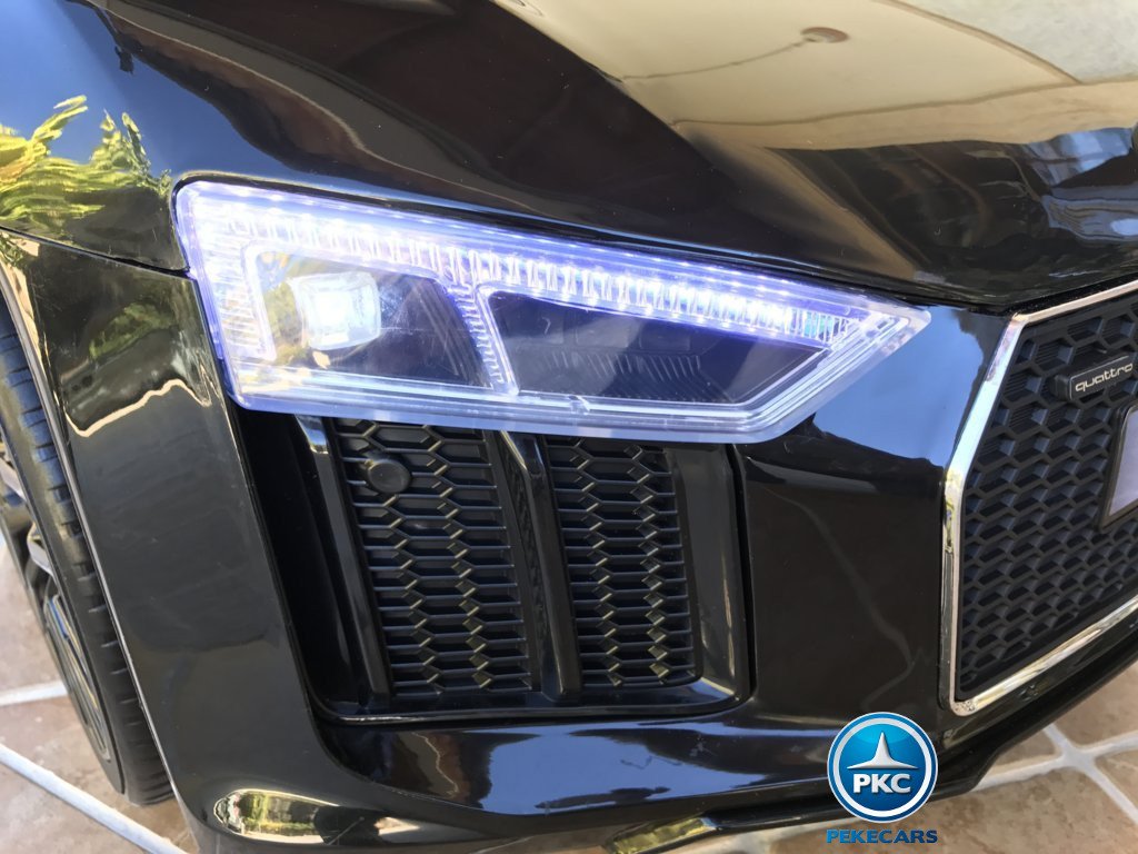 Coche electrico infantil Audi R8 Spyder Negro con luces delanteras