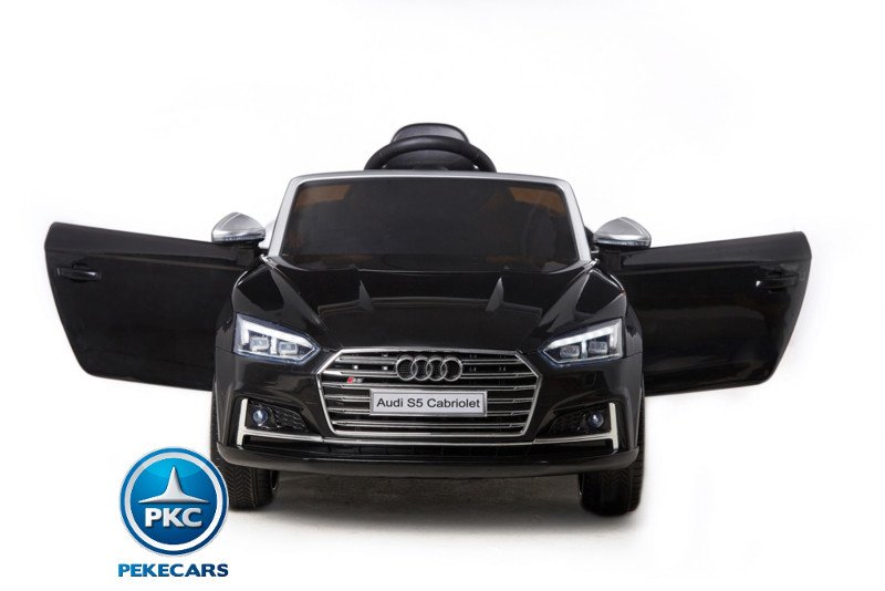 Coche electrico infantil Audi S5 Cabrio Negro Metalizado con apertura de puertas
