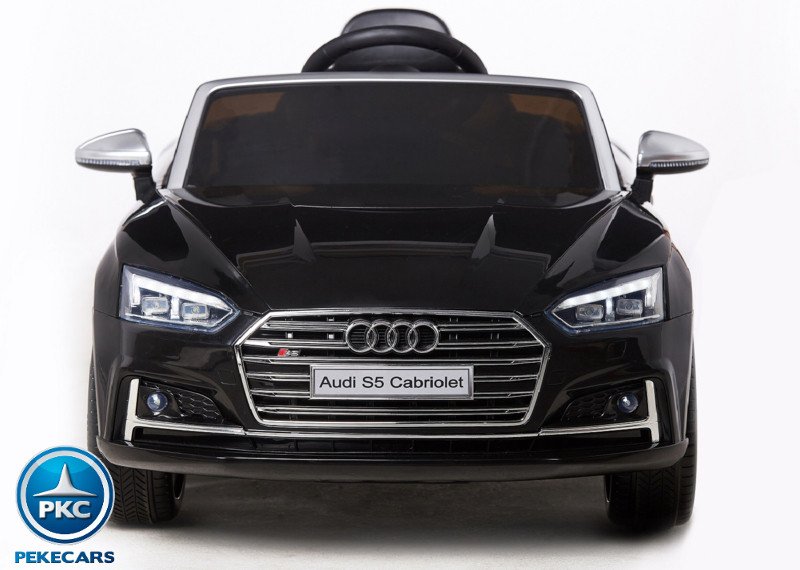 Coche electrico para niños Audi S5 Cabrio 12V Negro Metalizado vista frontal