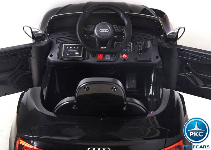 Coche electrico infantil Audi S5 Cabrio Negro Metalizado interior