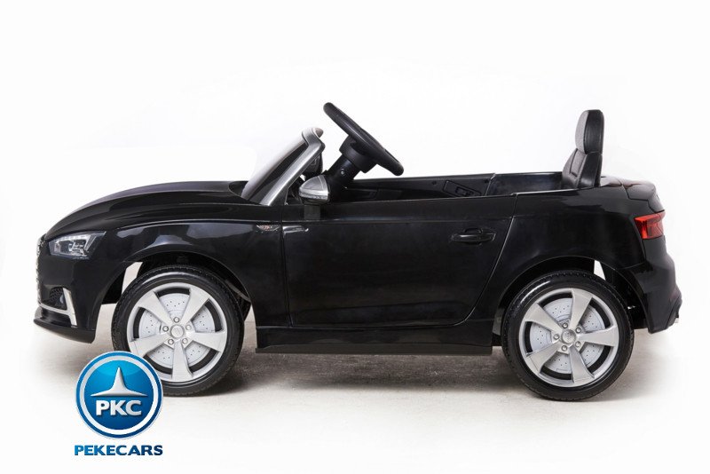Coche electrico para niños Audi S5 Cabrio 12V Negro Metalizado vista lateral