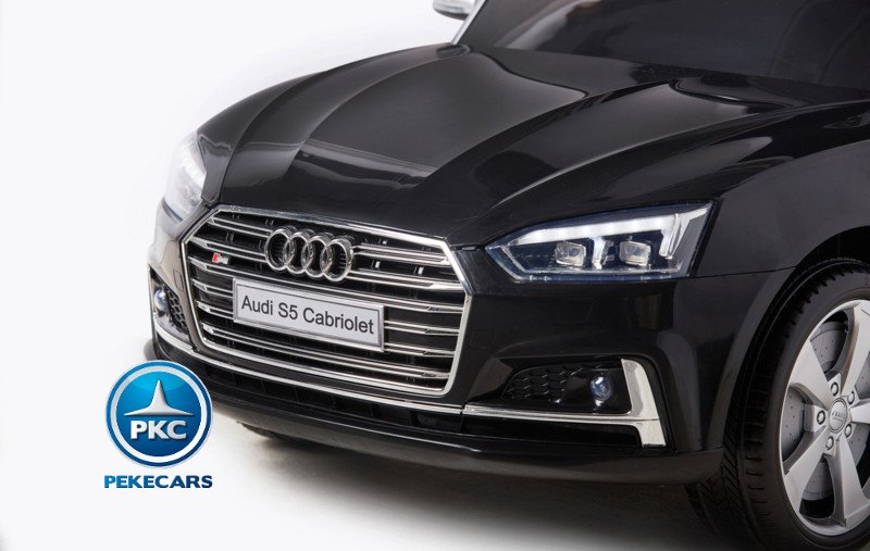 Coche electrico infantil Audi S5 Cabrio Negro Metalizado luces frontales