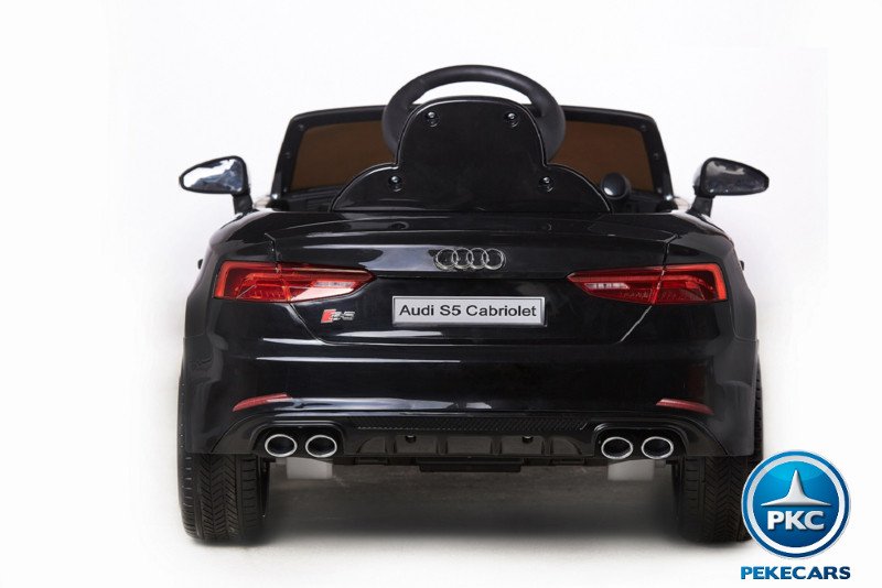 Coche electrico para niños Audi S5 Cabrio 12V Negro Metalizado vista trasera