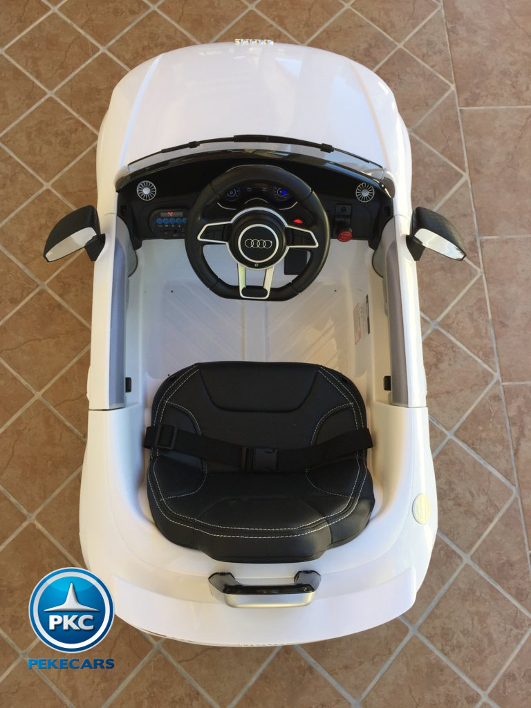 Coche electrico infantil Audi TT Blanco visto desde arriba