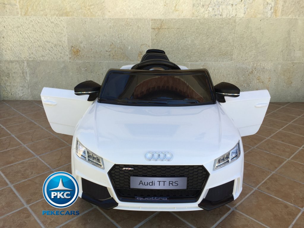 Coche electrico infantil Audi TT Blanco vista frontal