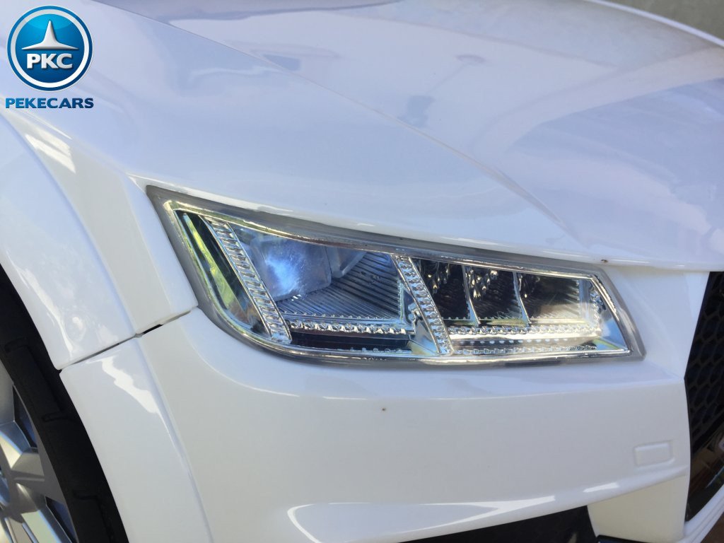 Coche electrico infantil Audi TT Blanco con luces delanteras