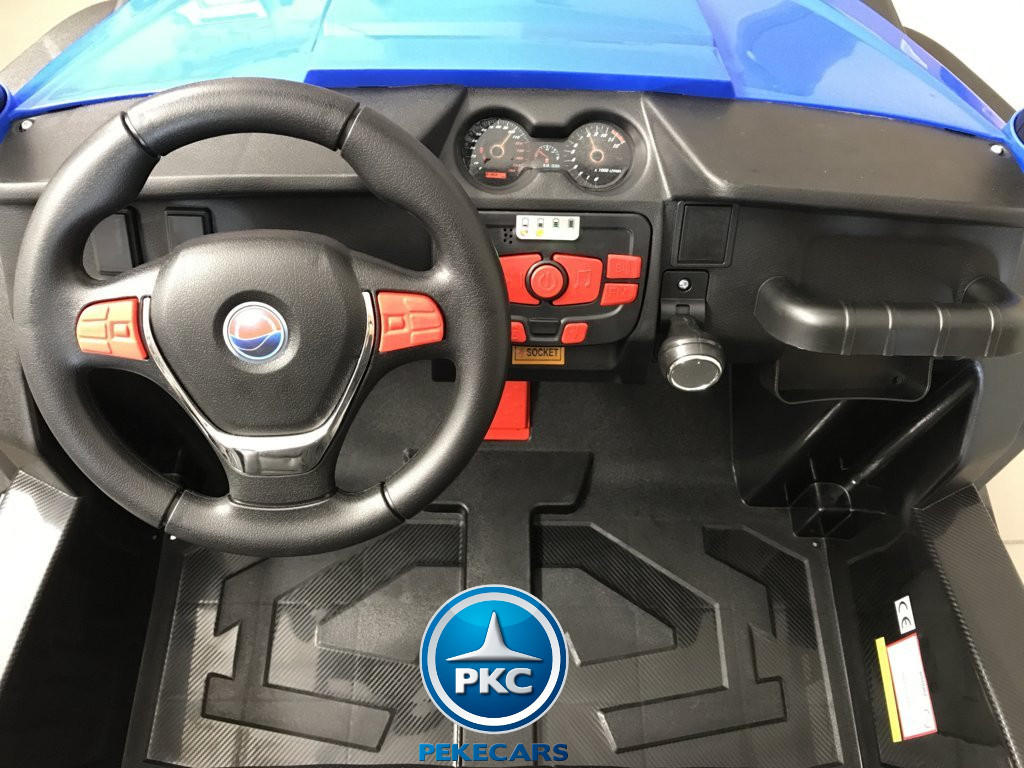 Todoterreno Beach Buggy Infantil 24V 2.4G Azul volante con musica y claxon