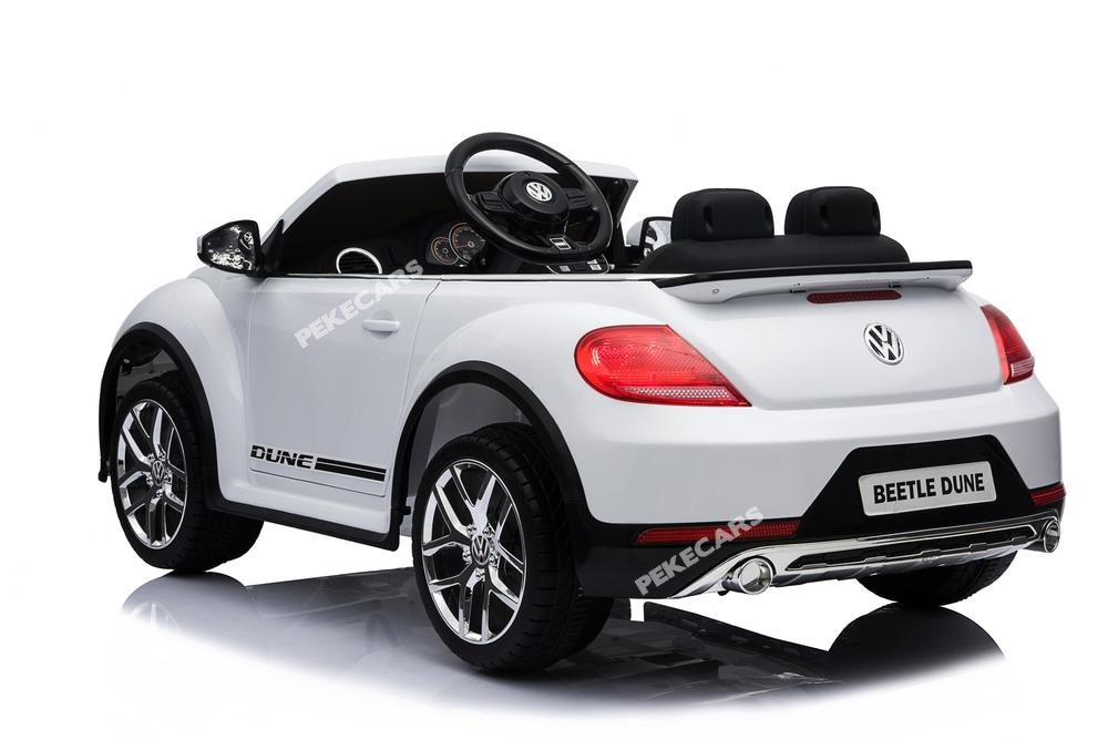 Coche electrico para niños Beetle Dune Blanco con luces LED traseras