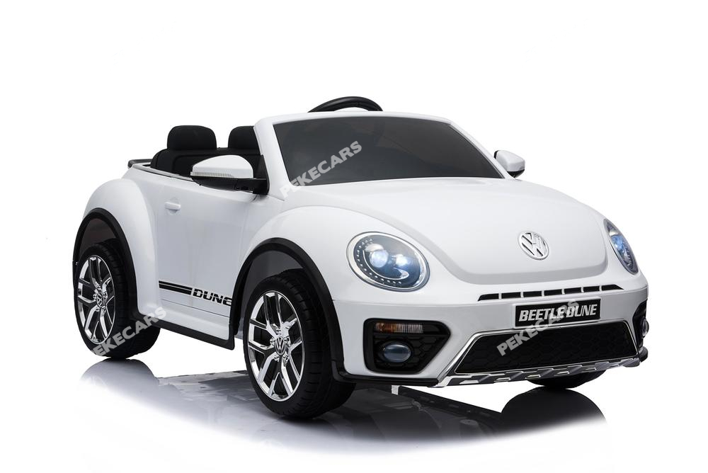 Coche electrico infantil Beetle Dune Blanco con luces frontales