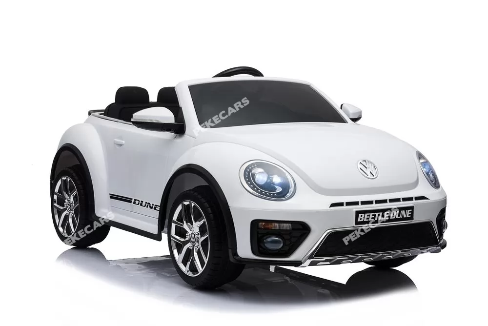 Coche electrico infantil Beetle Dune Blanco con luces frontales