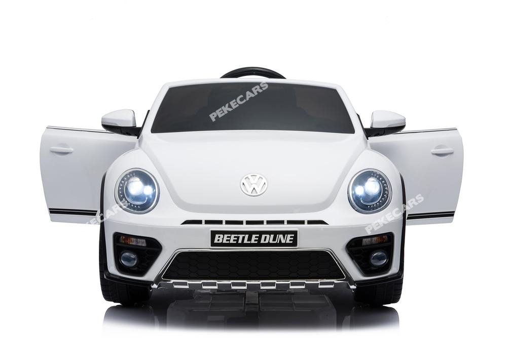Coche electrico para niños Beetle Dune Blanco vista frontal