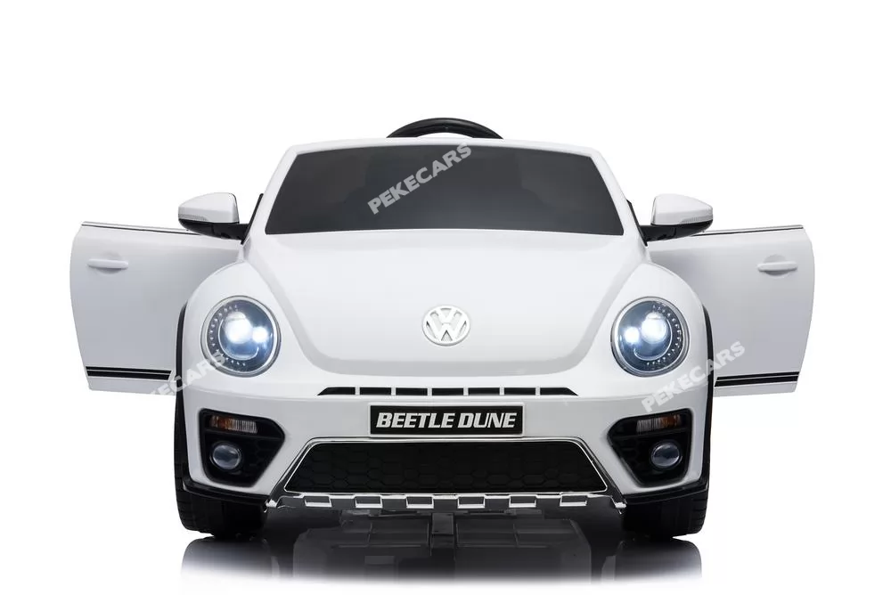 Coche electrico para niños Beetle Dune Blanco vista frontal