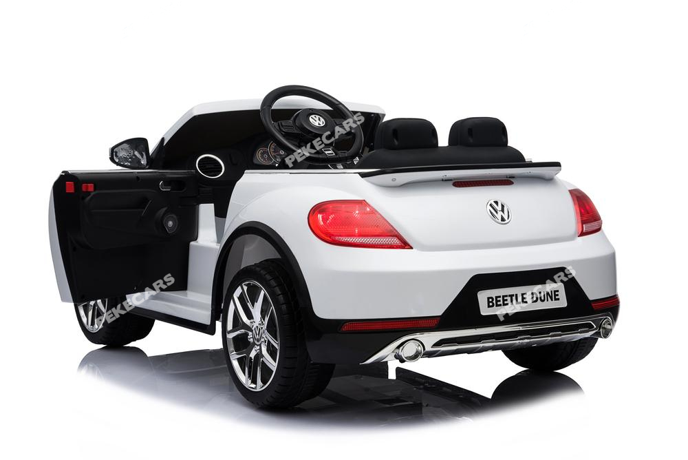 Coche electrico infantil Beetle Dune Blanco con apertura de puertas