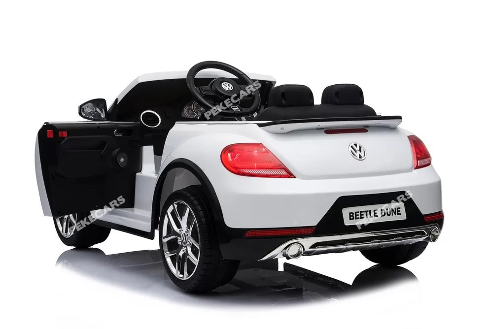 Coche electrico infantil Beetle Dune Blanco con apertura de puertas
