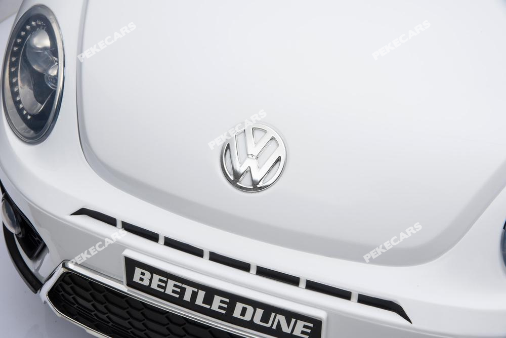 Coche electrico para niños Beetle Dune Blanco capó clásico