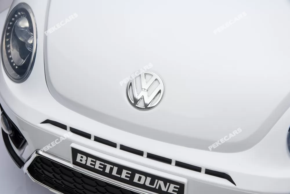 Coche electrico para niños Beetle Dune Blanco capó clásico