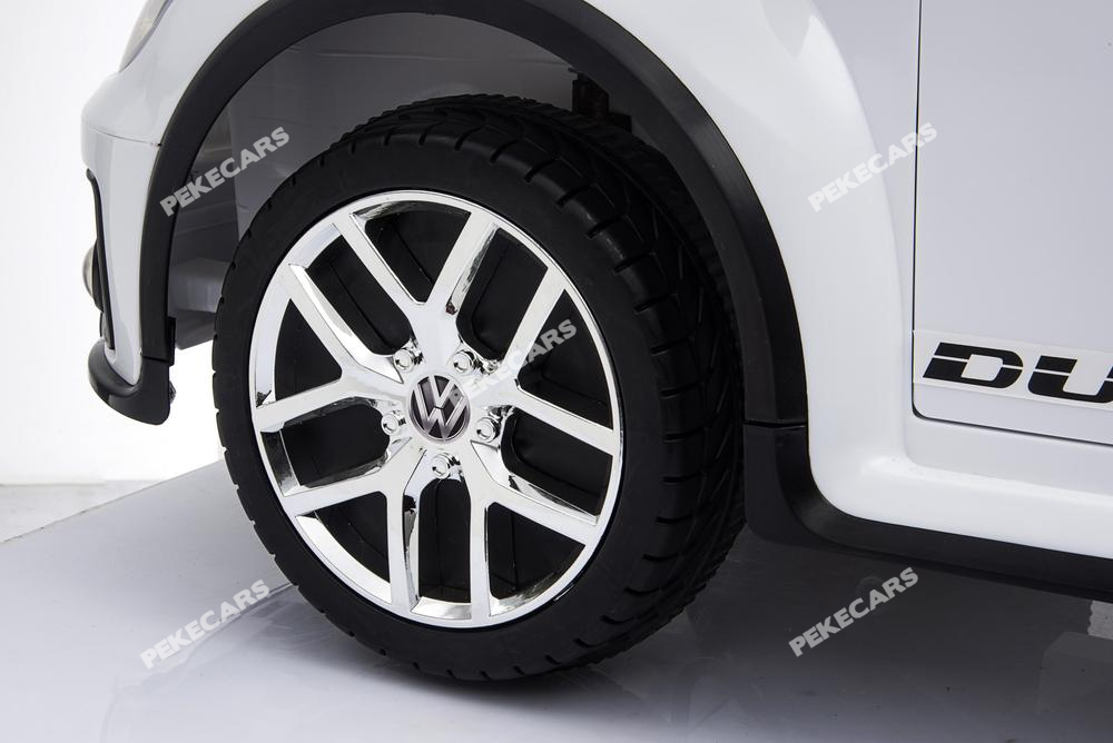 Coche electrico para niños Beetle Dune Blanco con suspensión en las ruedas traseras