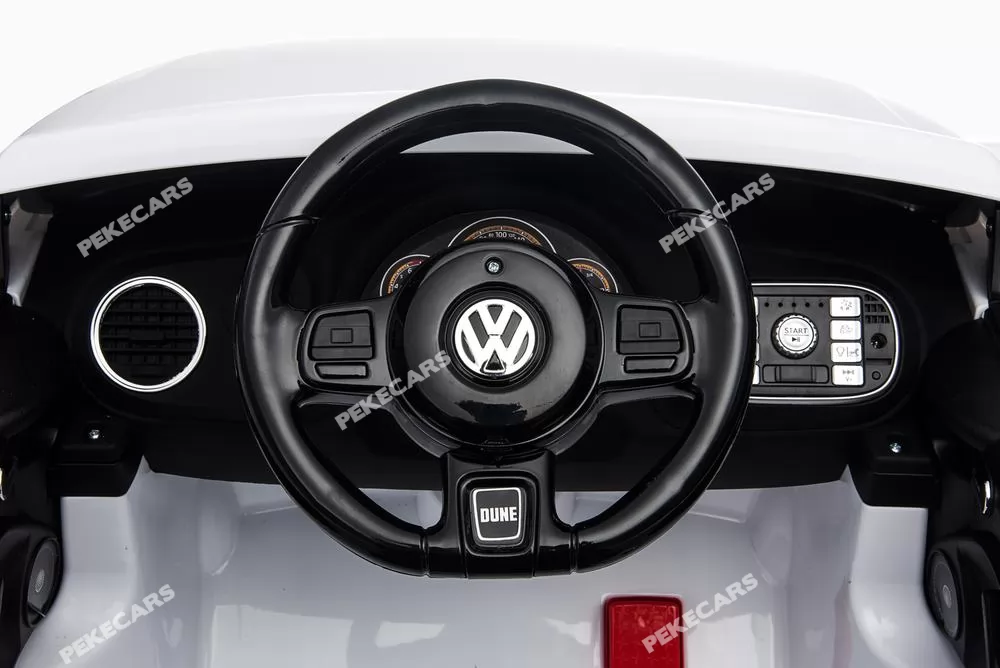 Coche electrico para niños Beetle Dune Blanco volante con musica y claxon