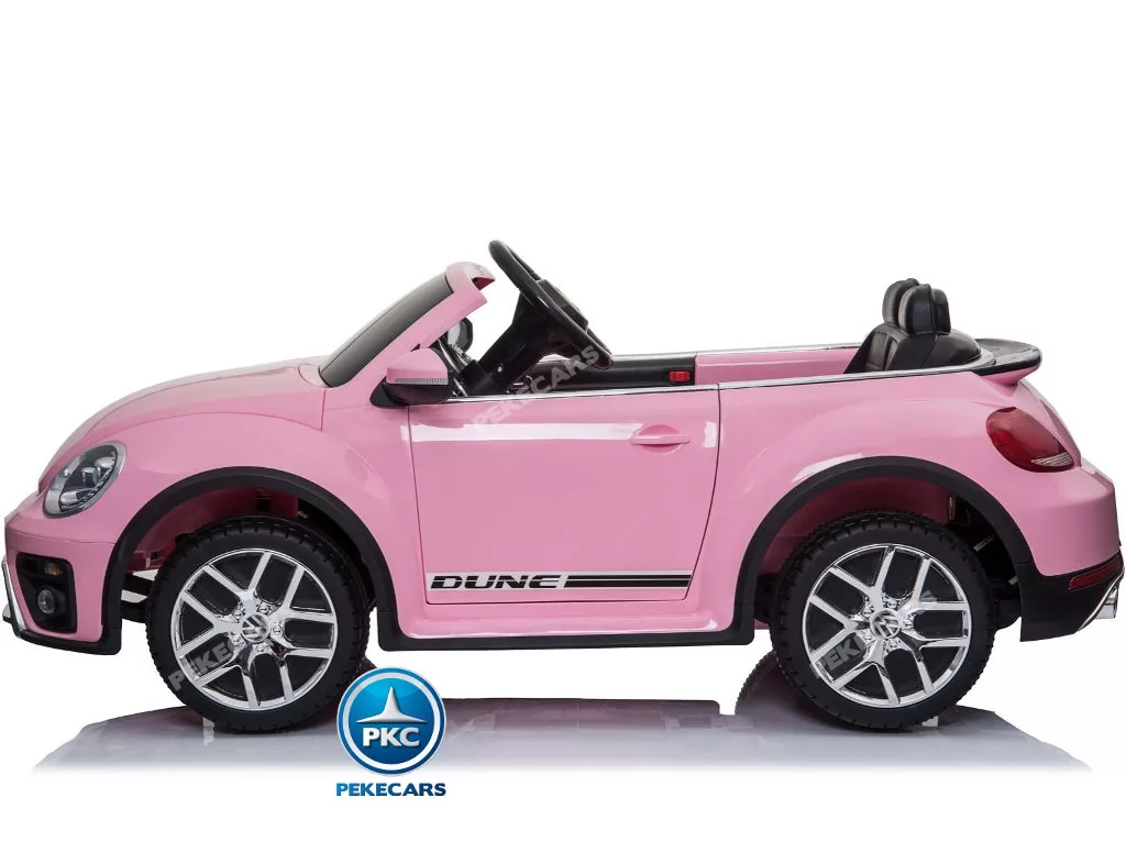 Coche electrico para niños Beetle Dune Rosa con luces LED traseras