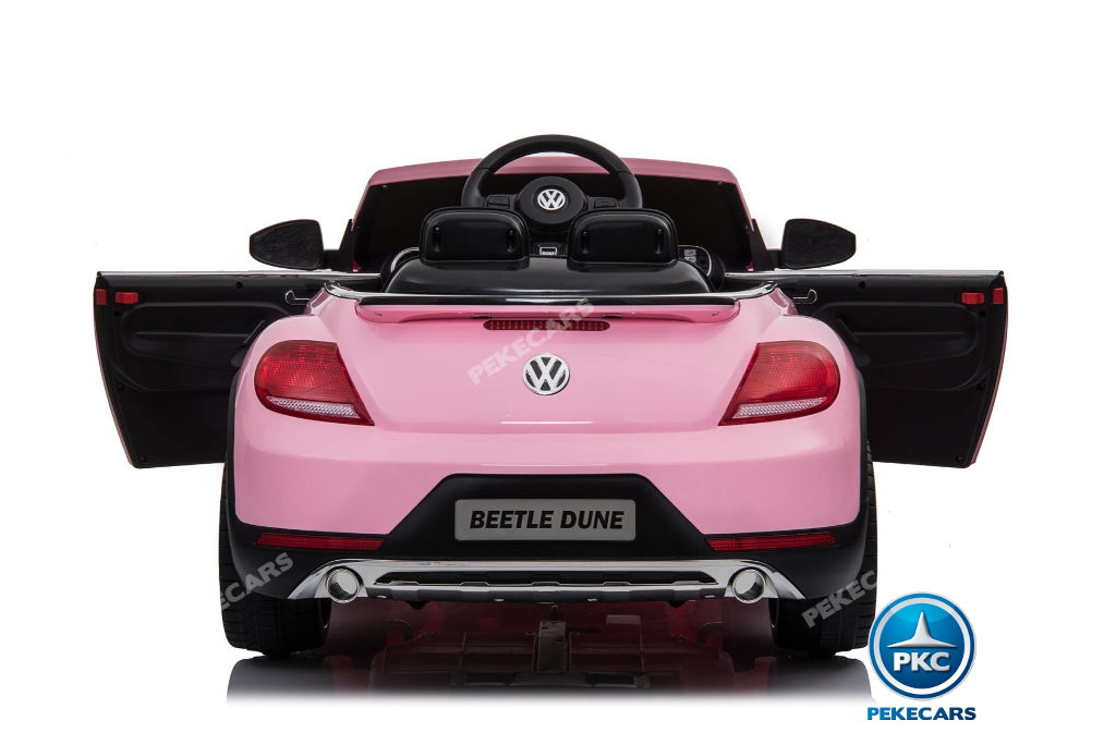 Coche electrico infantil Beetle Dune Rosa con apertura de puertas