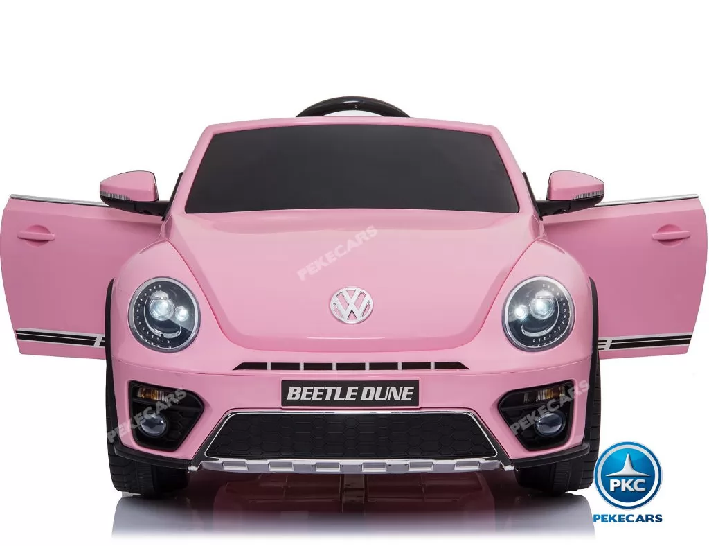 Coche electrico para niños Beetle Dune Rosa con suspensión en las ruedas traseras