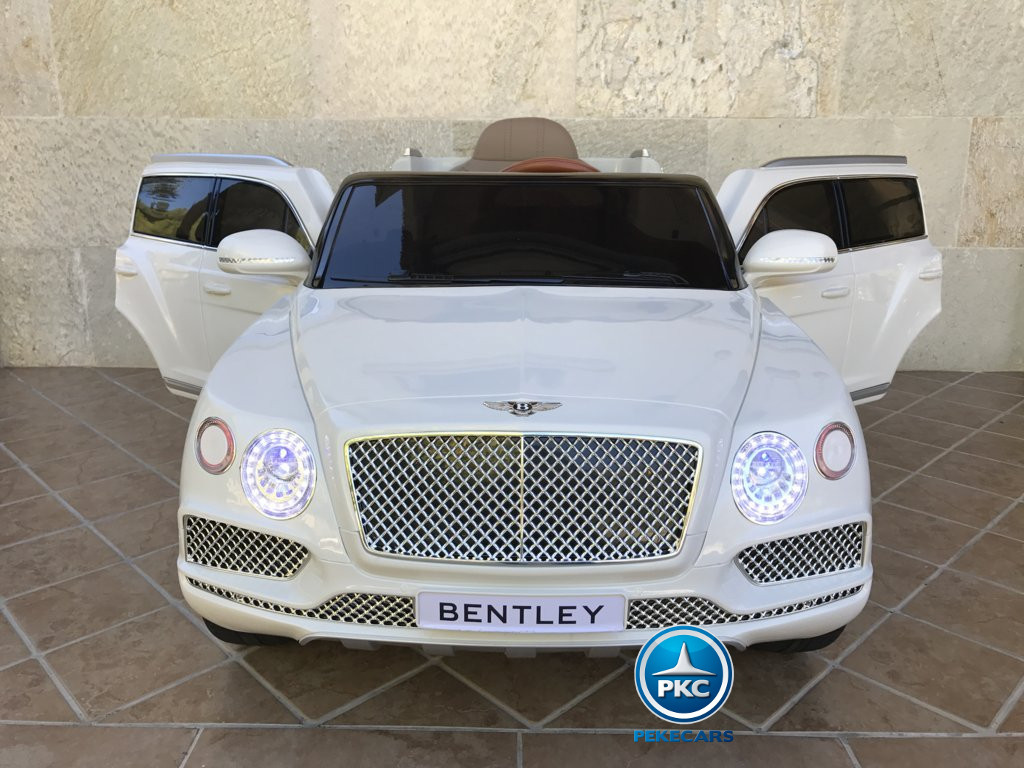 Coche electrico para niños Bentley Bentayga Blanco vista frontal