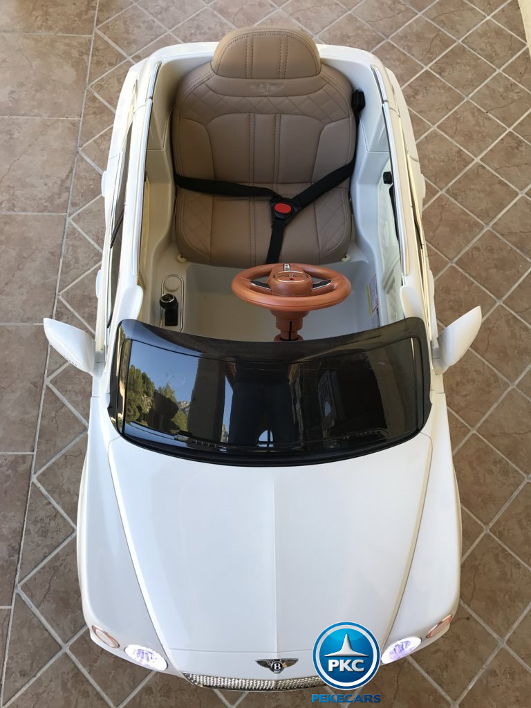 Coche electrico infantil Bentley Bentayga Blanco visto desde arriba
