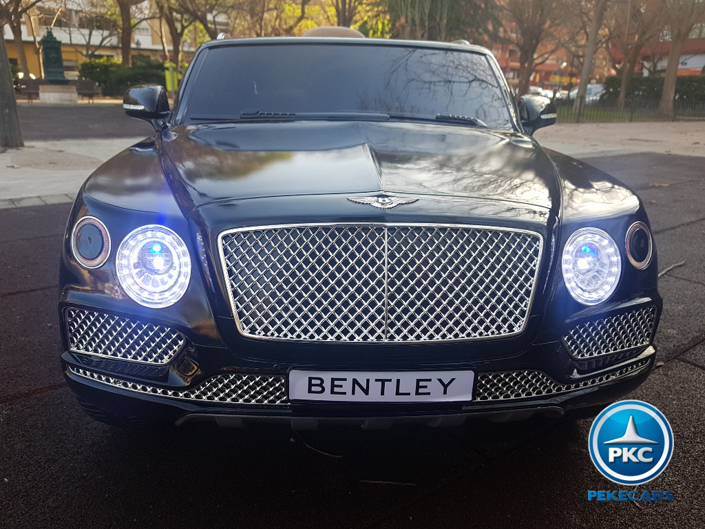 Coche electrico para niños Bentley Bentayga Negro Metalizado con ruedas de caucho antipinchazos