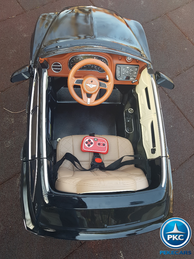 Coche electrico para niños Bentley Bentayga Negro Metalizado vista del interior