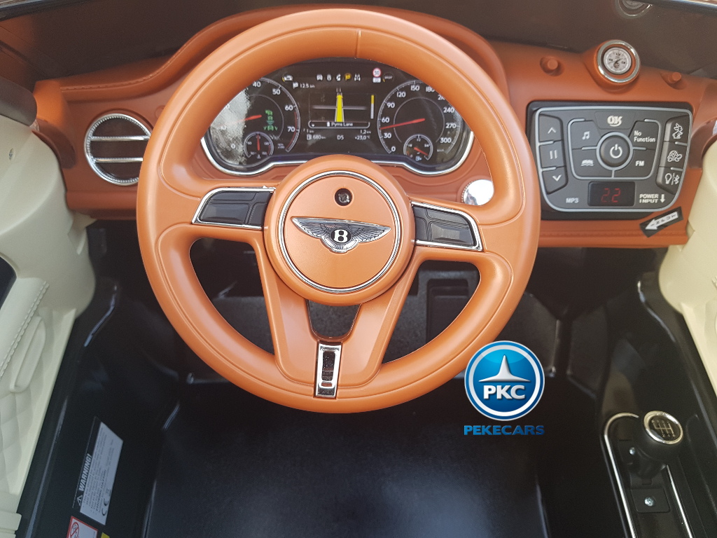 Coche electrico infantil Bentley Bentayga Negro Metalizado volante con musica y claxon