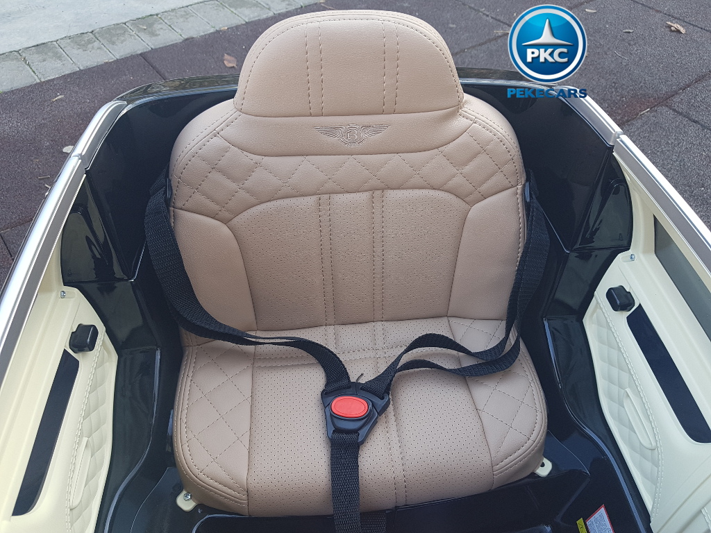 Coche electrico para niños Bentley Bentayga Negro metalizado con asiento acolchado en piel