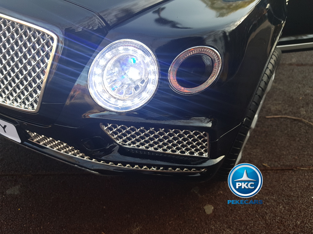 Coche electrico para niños Bentley Bentayga Negro Metalizado luces LED delanteras