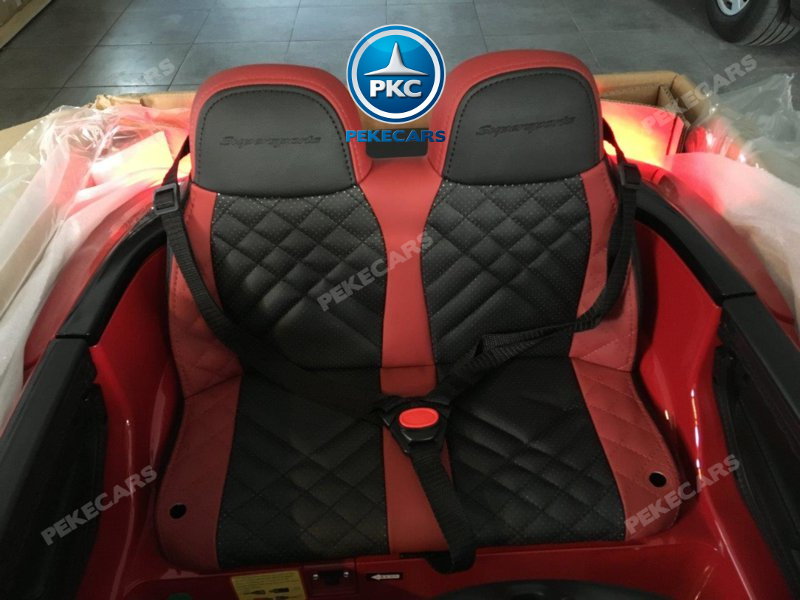 Coche electrico para niños Bentley Continental Supersports 12V Rojo asiento acolchado en piel
