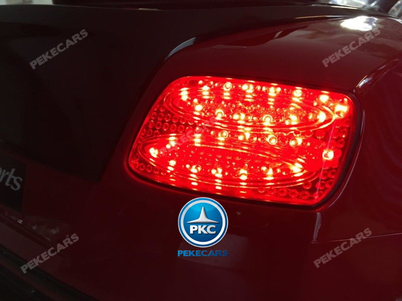 Coche electrico infantil Bentley Continental Supersports 12V Rojo con luces LED delanteras y traseras