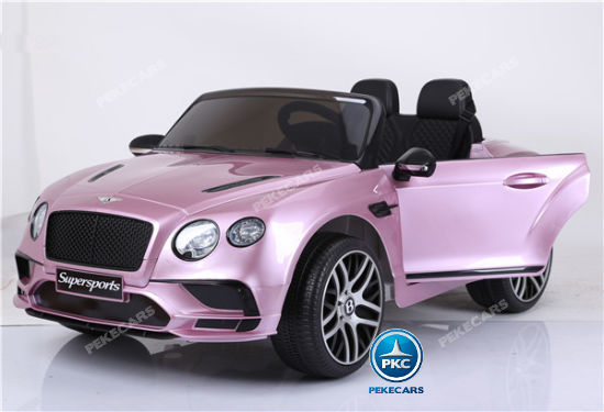Coche electrico para niños Bentley Continental Supersports 12V Rosa puertas abiertas