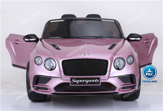 Coche electrico para niños Bentley Continental Supersports 12V Rosa Metalizado con apertura de puertas