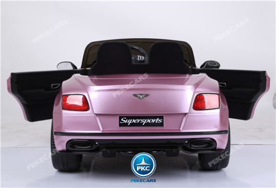 Coche electrico para niños Bentley Continental Supersports 12V Rosa Metalizado vista trasera
