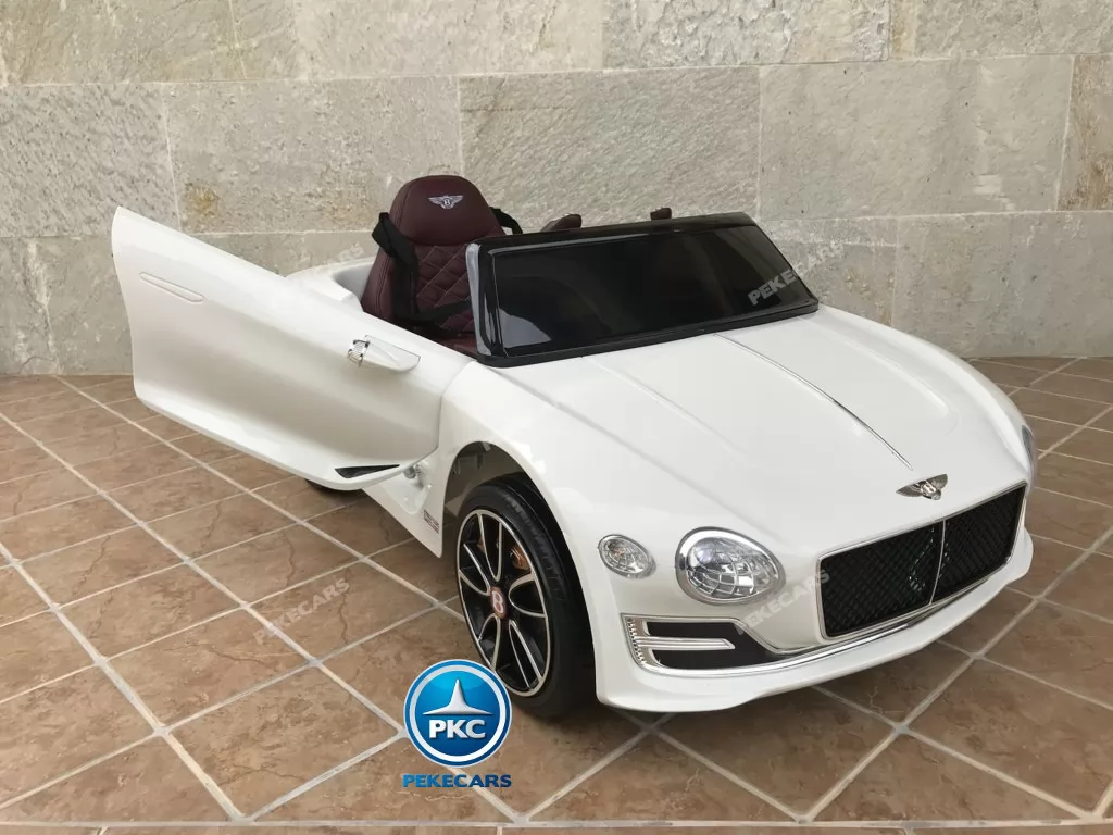 Coche electrico infantil Bentley EXP Blanco con asiento de 3 puntos de anclaje