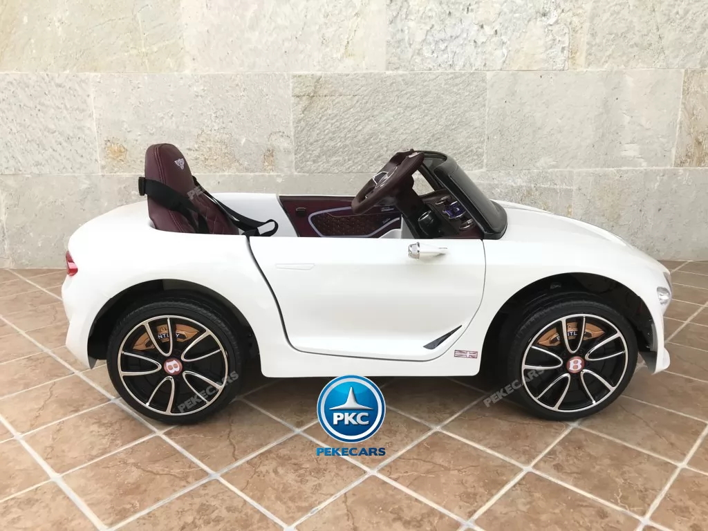 Coche electrico para niños Bentley EXP Blanco vista lateral