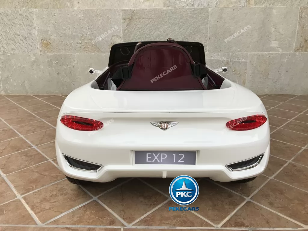 Coche electrico infantil Bentley EXP Blanco vista trasera