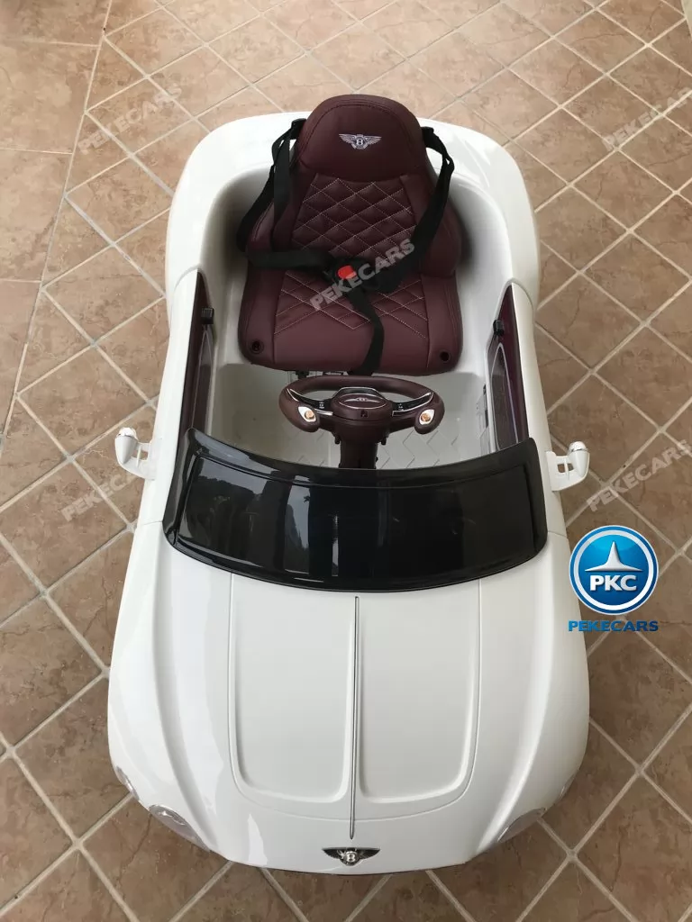 Coche electrico para niños Bentley EXP Blanco visto desde arriba