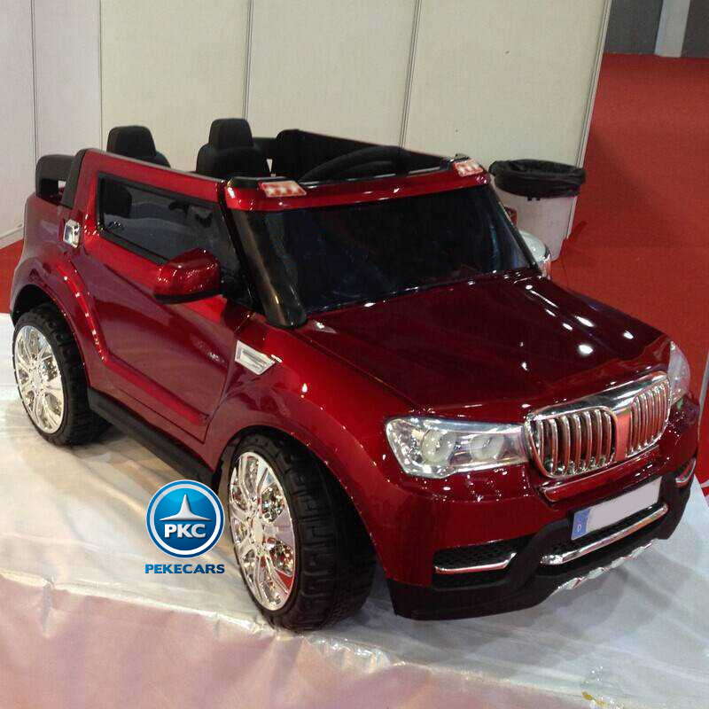 Coche electrico infantil bmw x5 style Burdeos Metalizado con luces LED