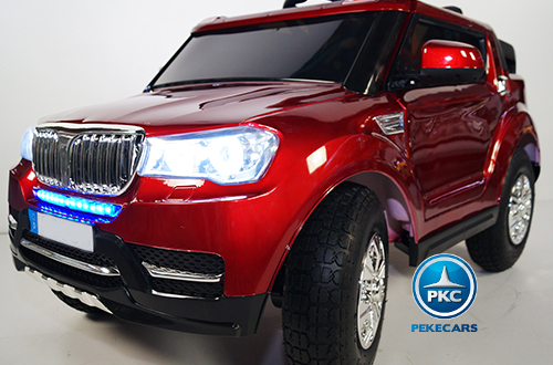 Coche electrico para niños bmw x5 style Burdeos Metalizado con luces LED frontales