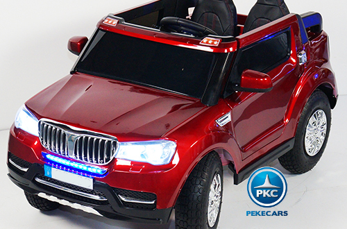 Coche electrico para niños bmw x5 style Burdeos Metalizado con radio FM y Bluetooth