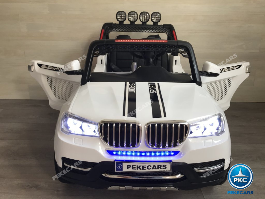 Coche electrico infantil BMW X7 Style 12V Blanco vista frontal