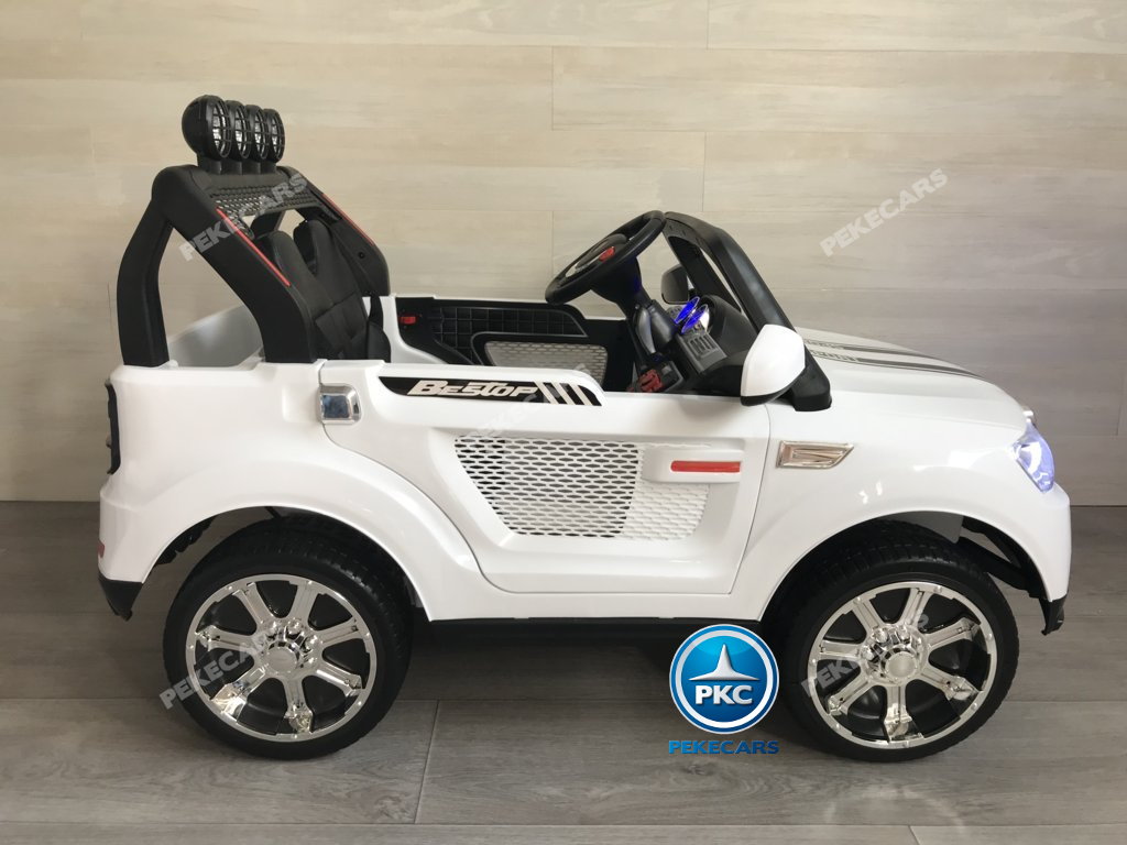 Coche electrico infantil BMW X7 Style 12V Blanco con barra antivuelco