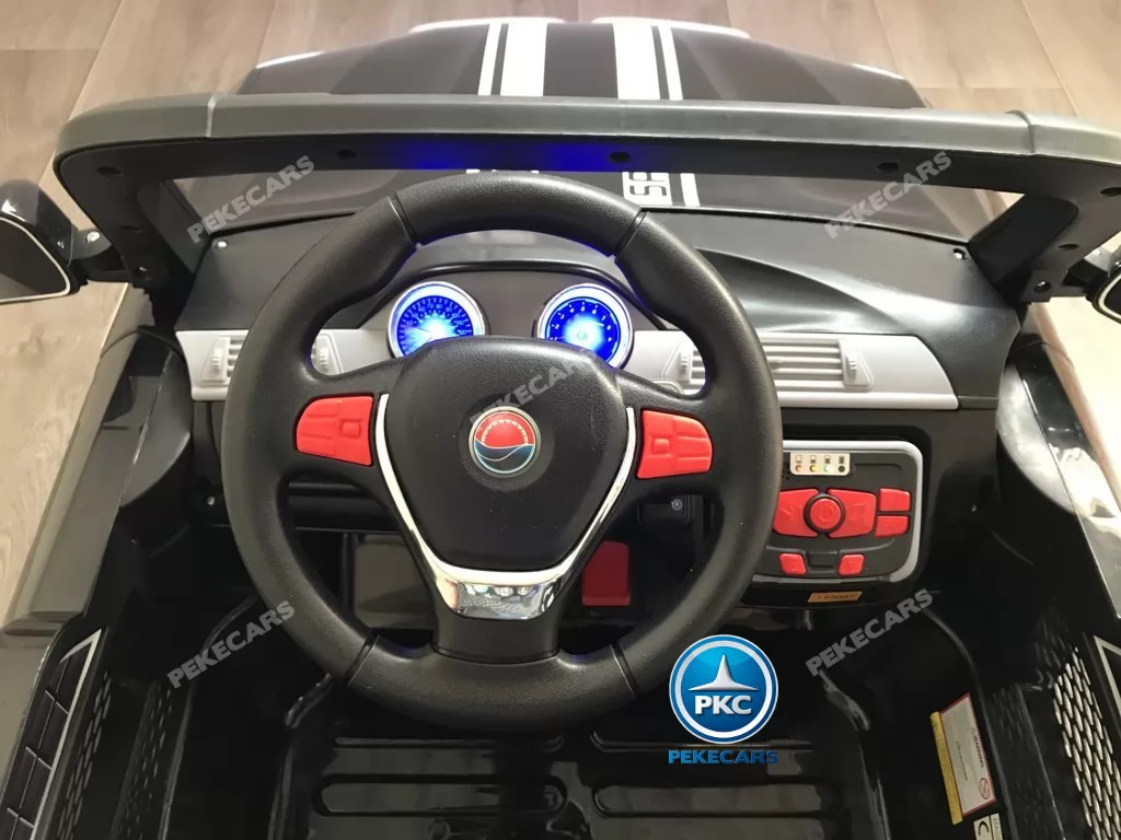 Coche electrico para niños BMW X7 Style 12V Negro voltante con claxon y musica